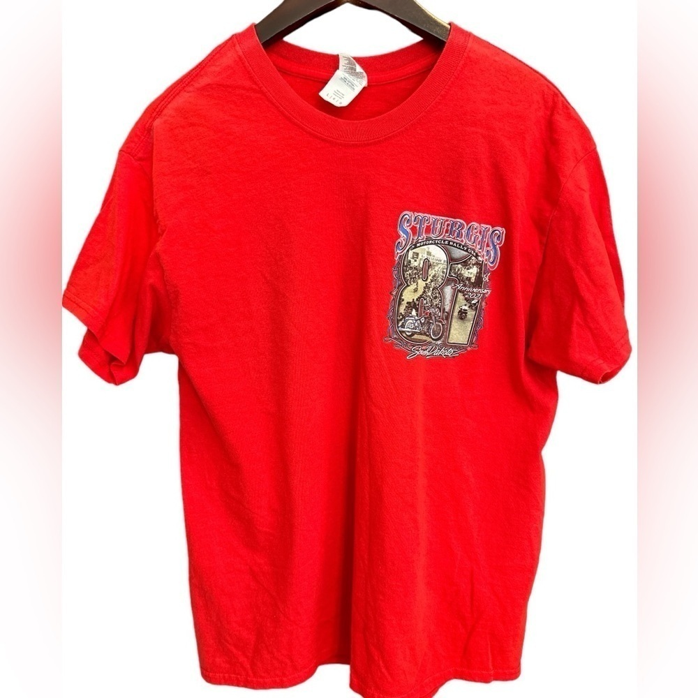 EUC 2021 81st Anniversary Sturgis,South Dakota Bikers Red Tshirt Sz Lg